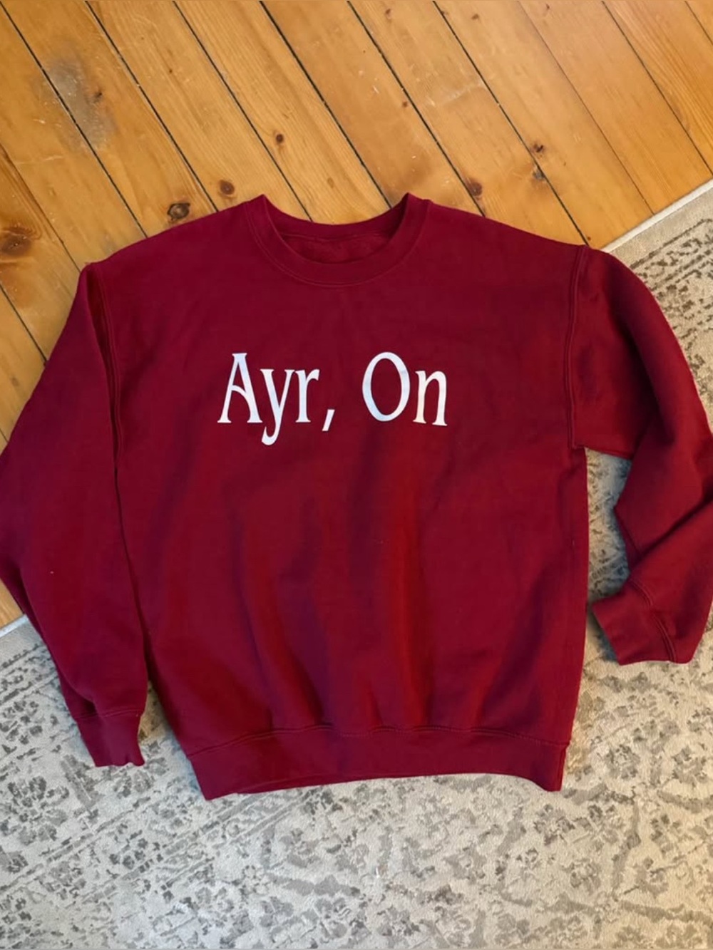 Ayr Ontario Crewneck Maroon Sweater - Medium